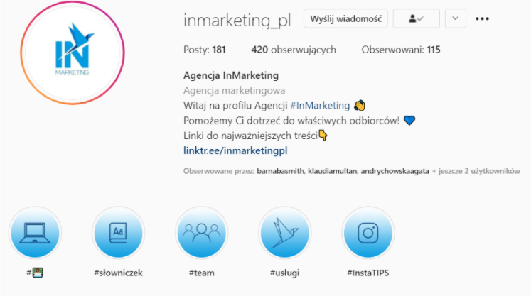 Prowadzenie social media bio inmarketing